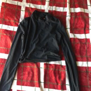 Black open back crop top